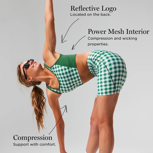 TNUCK SPORT
Green Gingham Jean Sports Bra - Picture 3 of 7